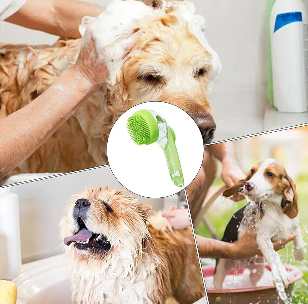 Cepillo perros con dispensador de champú